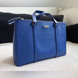 Kate Spade FLAWED Blue Saffiano Leather Newbury Lane Loden Large Bag